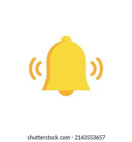 notification bell icon set isolated on white background.render yellow ringing bell with new notification for social media reminder.vector icon