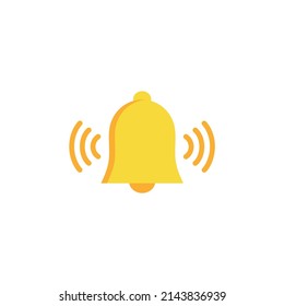 notification bell icon set isolated on white background.render yellow ringing bell with new notification for social media reminder.vector icon