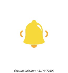 notification bell icon set isolated on white background.render yellow ringing bell with new notification for social media reminder.vector icon