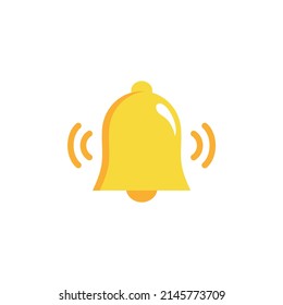 notification bell icon set isolated on white background.render yellow ringing bell with new notification for social media reminder.vector icon