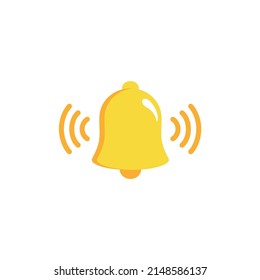 icono de timbre de notificación aislado en fondo blanco.hacer campana sonora amarilla con nueva notificación para recordatorio de medios sociales.icono de vector