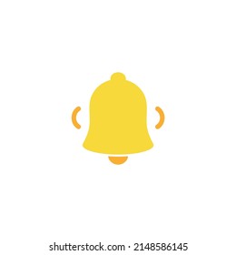 notification bell icon set isolated on white background.render yellow ringing bell with new notification for social media reminder.vector icon