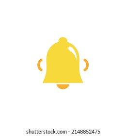 notification bell icon set isolated on white background.render yellow ringing bell with new notification for social media reminder.vector icon