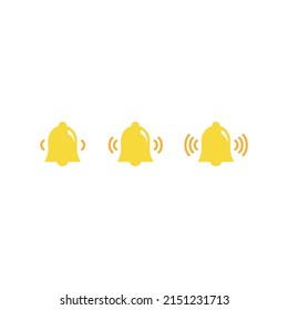 icono de timbre de notificación aislado en fondo blanco.hacer campana sonora amarilla con nueva notificación para recordatorio de medios sociales.icono de vector