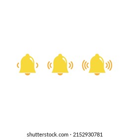icono de timbre de notificación aislado en fondo blanco.hacer campana sonora amarilla con nueva notificación para recordatorio de medios sociales.icono de vector