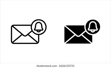 Conjunto de iconos de campana de notificación. colección de iconos de notificación de mensaje Nuevo. Ilustración vectorial sobre fondo blanco
