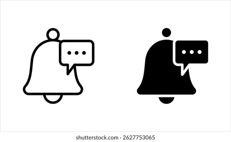 Notification bell icon set. New message notofication icons collection. vector illustration on white background