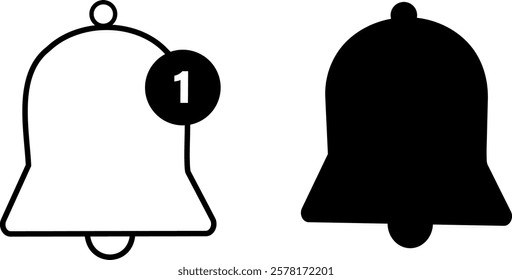 Notification bell icon set. Notice message. Alarm symbol. Incoming inbox message.reminder alert sign business vector symbols
