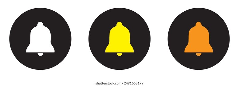 Notification bell icon set on a white background