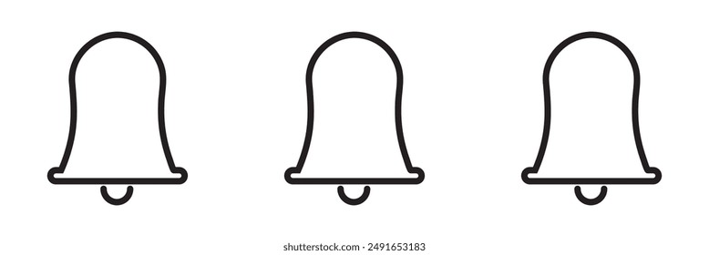 Notification bell icon set on a white background