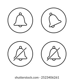 Signaltonsymbol für Benachrichtigung auf Kreislinie gesetzt. Ringelglocken-Konzept