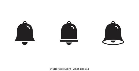 notification bell icon set. bell symbol icon