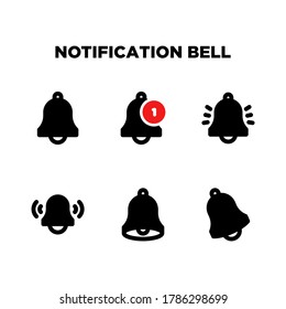 notification bell icon set vector illustration template on a white background