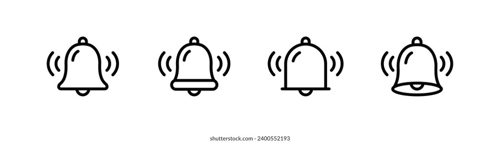 Notification bell icon set. bell icon vector illustration