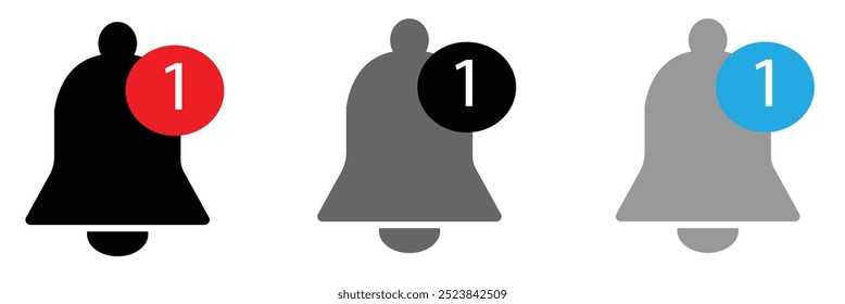 Conjunto de iconos de campana de notificación .Ilustración vectorial.
