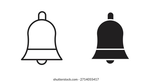 Diseños de Vector de silueta de icono de campana de notificación. Trazos editables