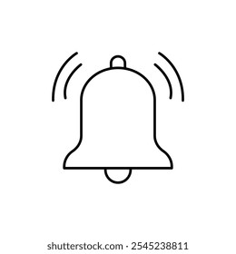 Ícone de Campainha de Notificação Conjunto de arte vetorial de linha fina única
