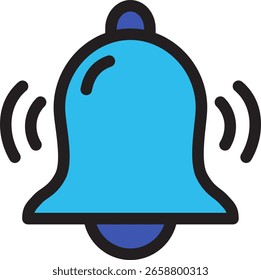 Icono de campana de notificación con ondas de sonido