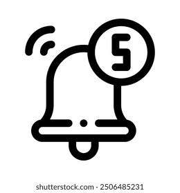 notification bell icon with style outline
