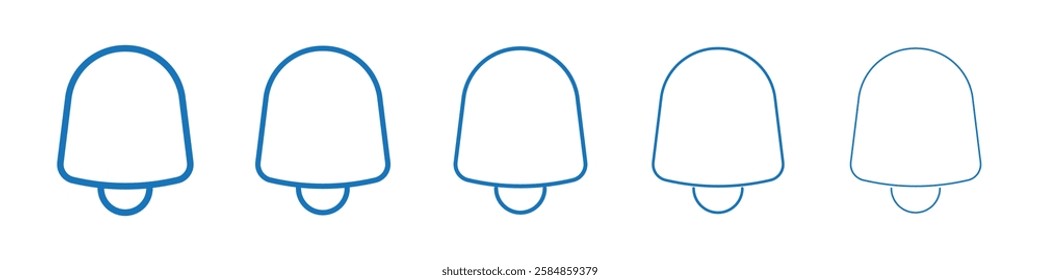 Notification bell icon Symbol collection thin outline set