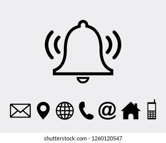 notification bell icon symbol vector for web