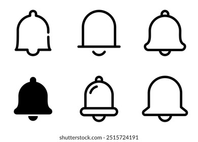 notification bell icon symbol vector template collection