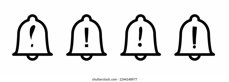 Vorlage für das Benachrichtigungsglocken-Symbol Stock-Vektorgrafik.