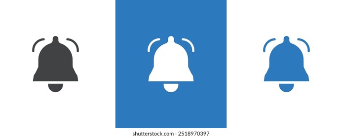 Ilustración de línea delgada de icono de campana de notificación