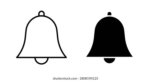 Notification bell icon thin pictogram group.