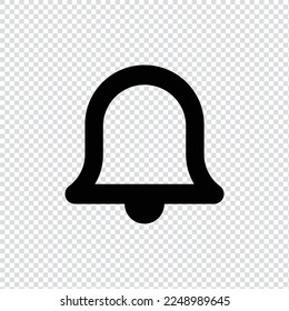 Notification bell, icon in transparent background, basic app and web UI bold line icon, EPS10
