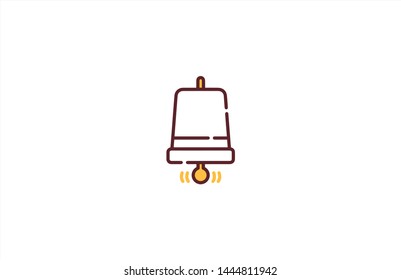 Notification bell icon in trendy flat style isolated on white background.Notification symbol. Vector illustration