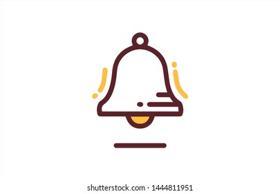 Notification bell icon in trendy flat style isolated on white background.Notification symbol. Vector illustration