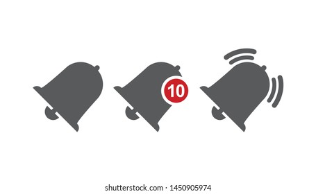 Notification bell icon in trendy flat style design. 