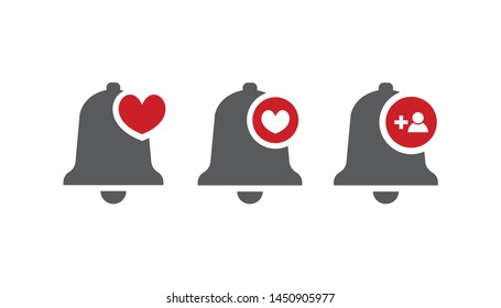 Notification bell icon in trendy flat style design. 