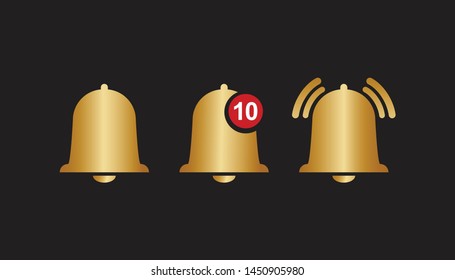 Notification bell icon in trendy flat style design. 