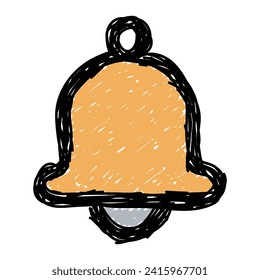 Notification bell icon. User interface concept. Notification bell doodle hand drawn icon. User interface icon hand drawing sketch symbol
