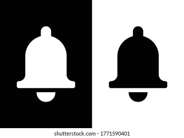 Notification bell icon Vector illustration. Flat style on black and white background
