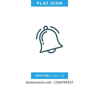 Notification Bell Icon Vector Line Design Template.