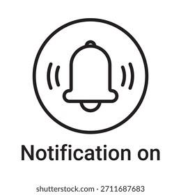 Icono de campana de notificación. Símbolo de línea de Vector para un Sitio web, tarjeta de producto, presentación y App móvil, embalaje o instrucción. Signo de esquema editable