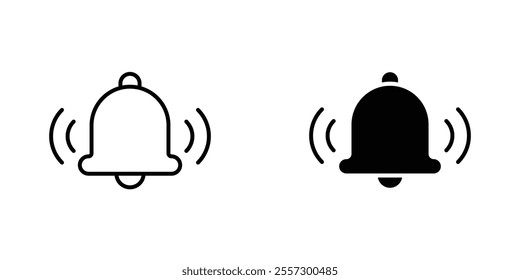 Notification bell Icon vector. liner and flat style icons set.