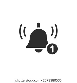 Notification bell icon web design in vector