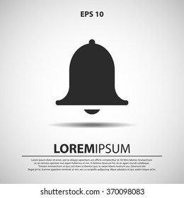 notification bell icon for web and mobile. flat design style