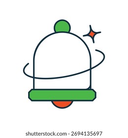 Notification Bell icon with white background vector stock illustration