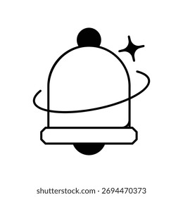Icono de la campana de notificación con el fondo blanco Vector Ilustración de stock