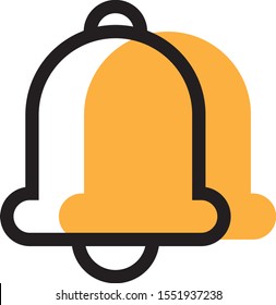 notification bell icon with yellow accents