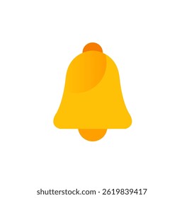 Notification Bell Icon, Yellow Alert Symbol for Mobile UI App