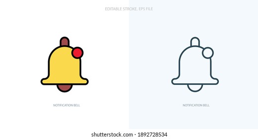 Notification bell icon for your website, logo, app, UI, product print. Notification bell concept flat Silhouette vector illustration icon. Editable stroke icons set