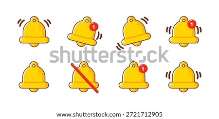 Notification Bell Icons With Active And Muted States