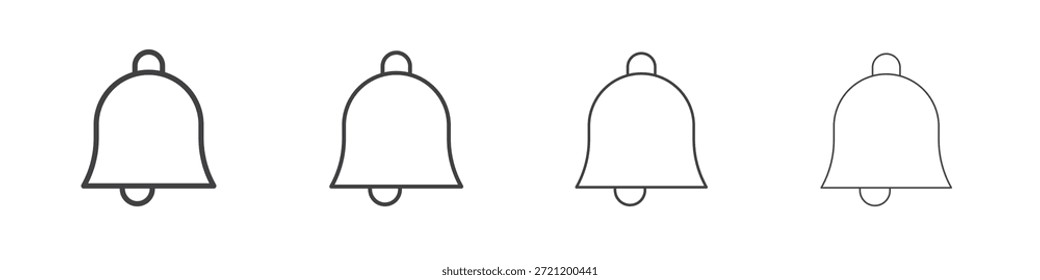 Notification bell icons for graphic and web design.