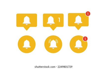 Notification bell icons. Incoming inbox message. New message,Notification vectors icons collection